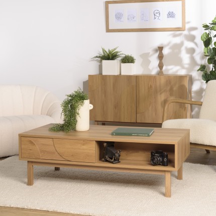 Table basse 2 tiroirs 2 niches - Meubles Macabane