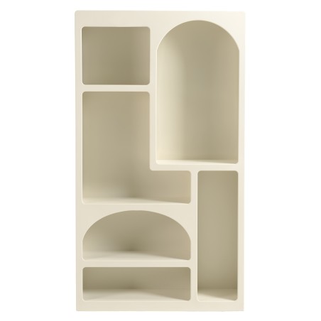 HELENA - 6-compartment shelf, 100x26cm, in beige-painted wood