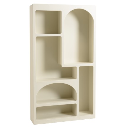 HELENA - 6-compartment shelf, 100x26cm, in beige-painted wood