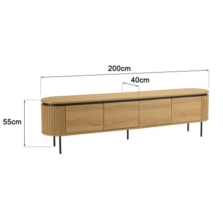 Meuble Tv arrondi 2m - Meubles Macabane - Seconde Main