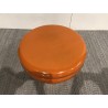 Designer side table in fluorescent orange iron - Second-hand