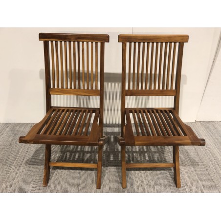 SECONDE MAIN - Lot de 2 chaises en teck huilé
