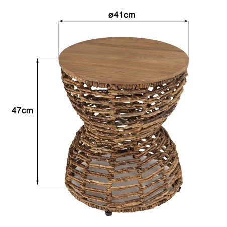 Openwork Stool with Recycled Teak Seat - Multifunctional and Stylish | Second Hand