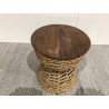 Openwork Stool with Recycled Teak Seat - Multifunctional and Stylish | Second Hand