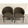 Set of 2 TOM chairs – Brown fabric and black steel | Second-hand