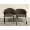 Lot de 2 chaises TOM - Tissu marron et acier noir | Seconde Main