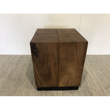 SECONDE HAND - Square Side Table 38x38cm Suar Wood with Black Base
