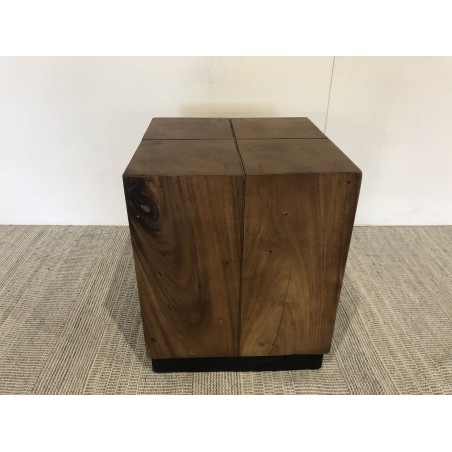 SECONDE MAIN - Table d'appoint carrée SAM bois Suar 38x38cm