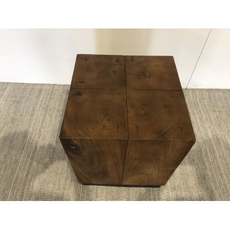 SECONDE MAIN - Table d'appoint carrée SAM bois Suar 38x38cm