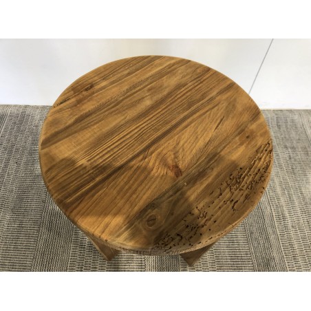 Tabouret rond 40x40cm bois Pin recyclé SANDY
