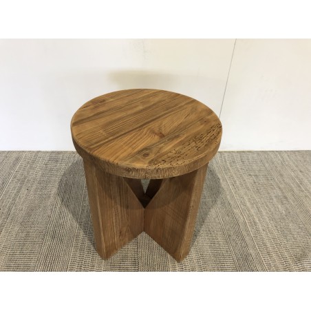 Tabouret rond 40x40cm bois Pin recyclé SANDY