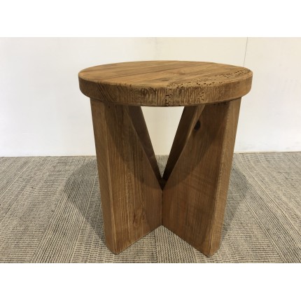Round stool 40x40cm recycled pine wood SANDY