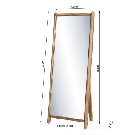 SANDY - Brown Recycled Pine Wood Mirror | Home Decor