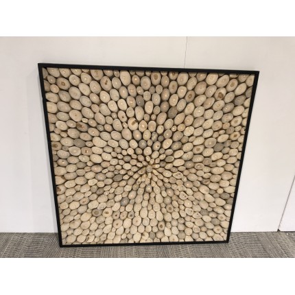 Décoration murale100x100cm bois branches Teck nature | Collection Sam