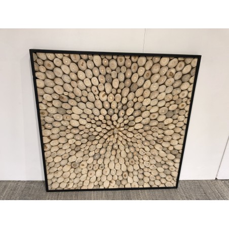 Décoration murale100x100cm bois branches Teck nature | Collection Sam