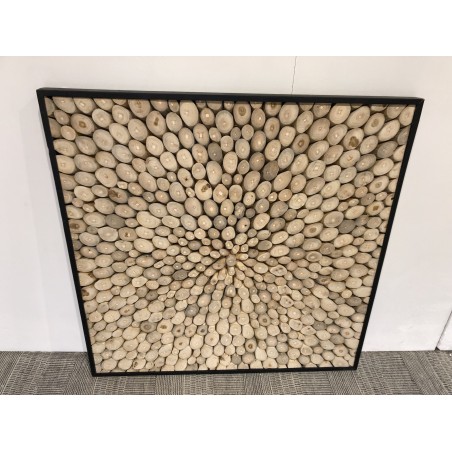 Décoration murale100x100cm bois branches Teck nature | Collection Sam
