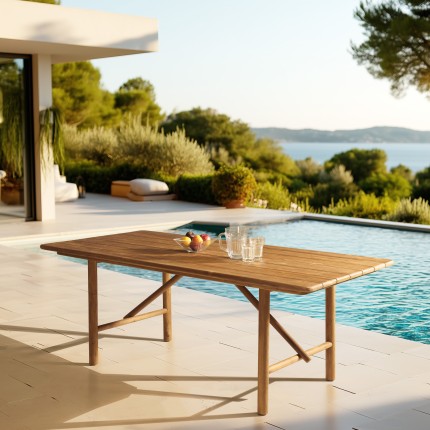 Recycled teak garden table | Macabane Furniture