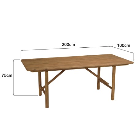 Tavolo da giardino in legno di teak riciclato | Mobili Macabane