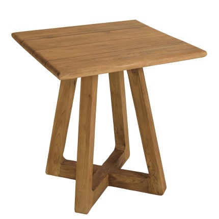 Square garden table made from recycled teak | Macabane Furniture