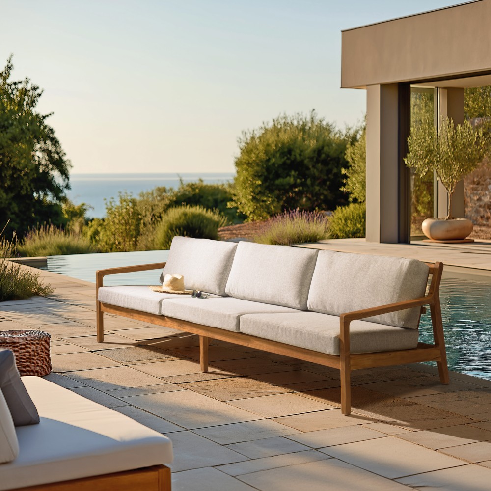 5-seater garden sofa made from recycled teak | Macabane Furniture