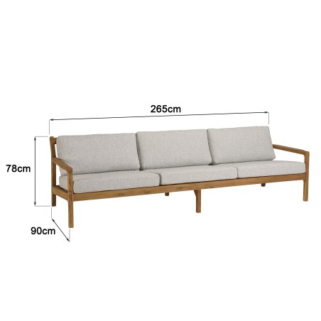 5-seater garden sofa made from recycled teak | Macabane Furniture