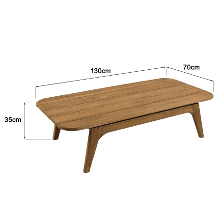 Tavolino da giardino 130x70cm in legno di teak riciclato | Macabane