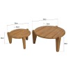 Set of 2 round garden coffee tables made from recycled teak