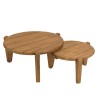 Set van 2 ronde tuinsalontafels gerecycled teakhout