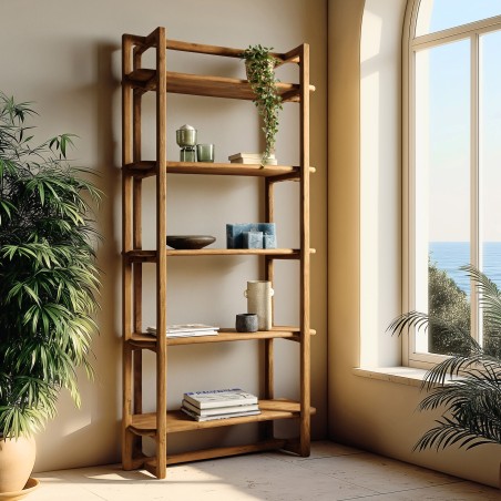100x200cm bookcase made from recycled teak | Macabane Furniture