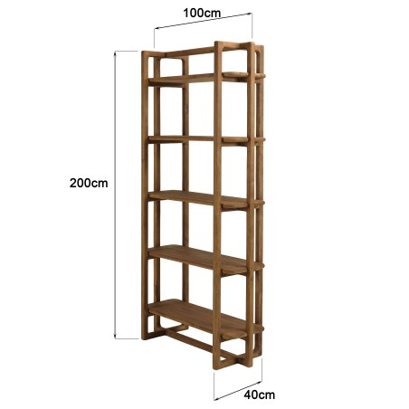 100x200cm bookcase made from recycled teak | Macabane Furniture