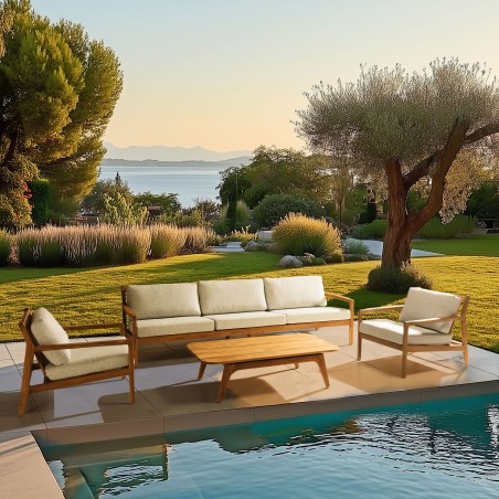 7-seater garden furniture set made from recycled teak | Macabane
