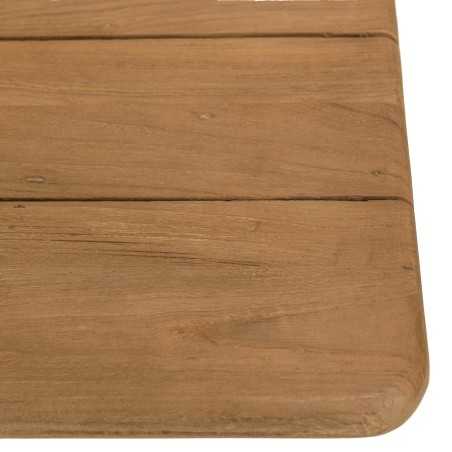 Recycled teak table and bench set | Macabane