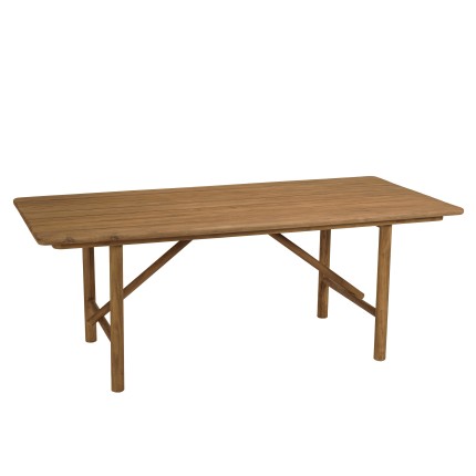 Ensemble table et bancs en bois de teck recyclé | Macabane