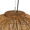 SIXTINE - 59x59cm pendant light in natural-coloured rattan and recycled teak