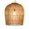 Suspension 59x59cm en rotin couleur naturelle et bois de teck recyclé
