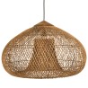 SIXTINE - 80x80cm pendant light in natural-coloured rattan and recycled teak