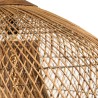 Suspension 80x80cm en rotin couleur naturelle et bois de teck recyclé | Macabane