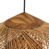 SIXTINE - 80x80cm pendant light in natural-coloured rattan and recycled teak