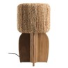 SIXTINE - 30x30cm lamp in natural-coloured rattan and recycled teak