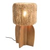 Lampe 30x30cm en rotin couleur naturelle et bois de teck recyclé - Macabane