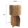 Lampe 30x30cm en rotin couleur naturelle et bois de teck recyclé - Macabane
