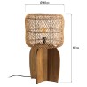 Lampe 38x38cm en rotin couleur naturelle et bois de teck recyclé | Macabane