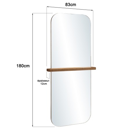 Miroir 83x180cm en bois de teck recyclé | Macabane