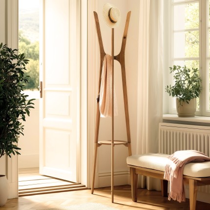 Porte-manteau en bois de teck recyclé | Macabane 