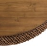 Salontafel van bruin rotan en gerecycled teakhout D100cm | Macabane