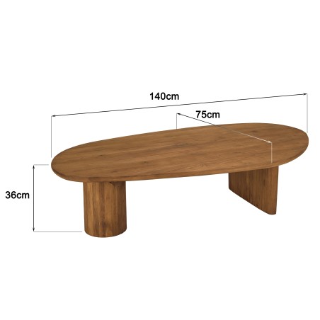 Mesa de centro 140x75cm de madera de teca reciclada | Macabane