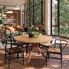 SIXTINE - Round dining table made from recycled teak, diameter 130cm