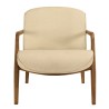SIXTINE - Armchair in beige fabric and recycled teak 
