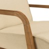 SIXTINE - Armchair in beige fabric and recycled teak 