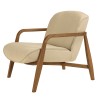 Sillón de tejido beige y madera de teca reciclada | Macabane